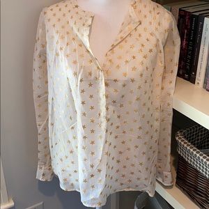 J crew gold Star cotton voile blouse